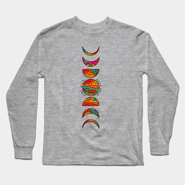 Moon Phases Long Sleeve T-Shirt by Doodle by Meg